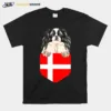 Denmark Flag Japanese Chin Dog In Pocket Unisex T-Shirt