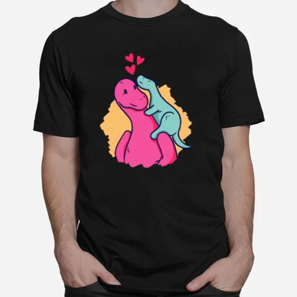 Dinosaur Mom With Baby Dinosaur Pink Mothers Day Unisex T-Shirt