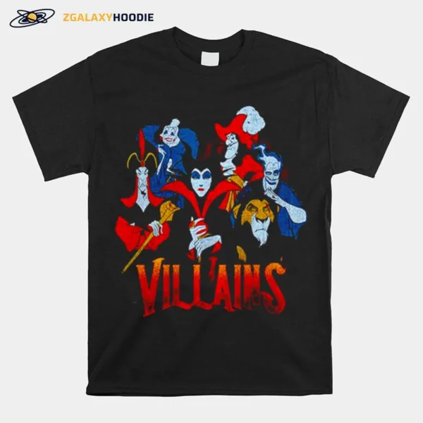 Disney Evil Vintage Character Collage Unisex T-Shirt