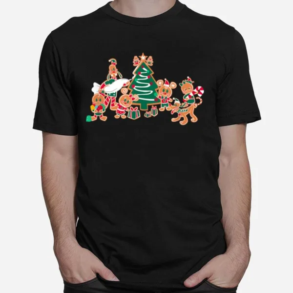 Disney Mickey Minnie Goofy Pluto Chip Dale Christmas Tree Unisex T-Shirt