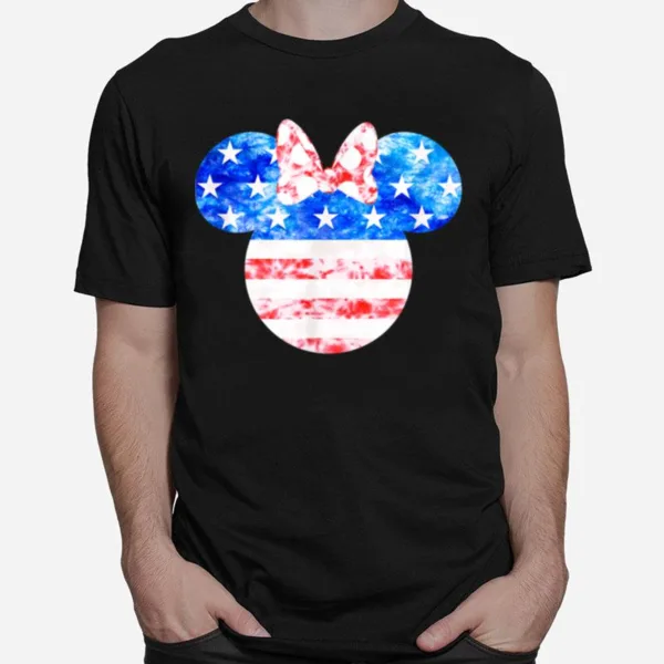 Disney Minnie Mouse American Flag Tie Dye Unisex T-Shirt