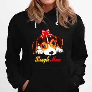 Dog Bow Tie Glasses Cute Beagle Mom Unisex T-Shirt