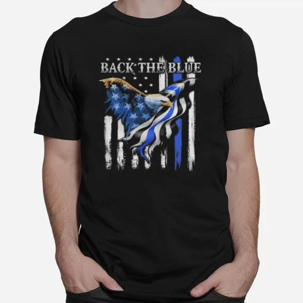 Eagle Back The Blue American Flag Unisex T-Shirt