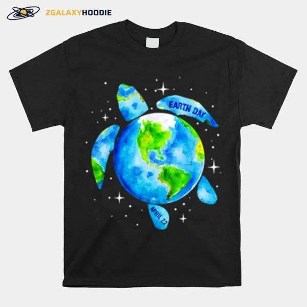 Earth Sea Turtle Art Save The Planet April 22 Unisex T-Shirt