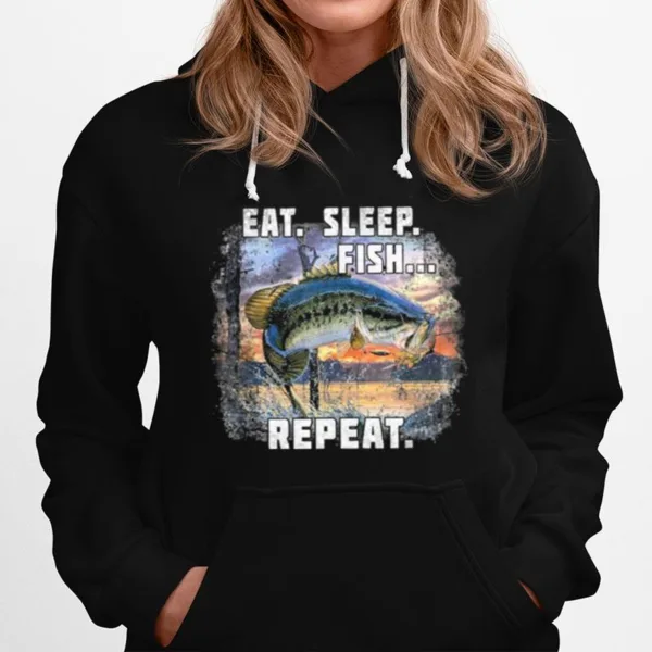 Eat Sleep Fish Repeat Fishing Vintage Unisex T-Shirt