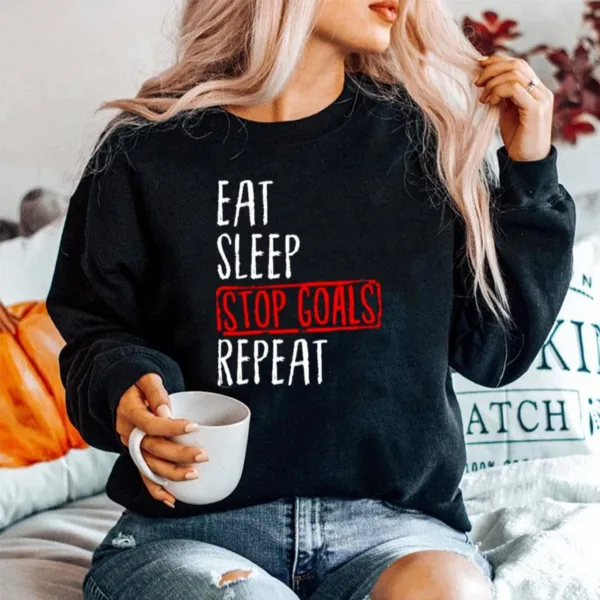 Eat Sleep Stop Goals Repeat Goalie Field Hockey Unisex T-Shirt