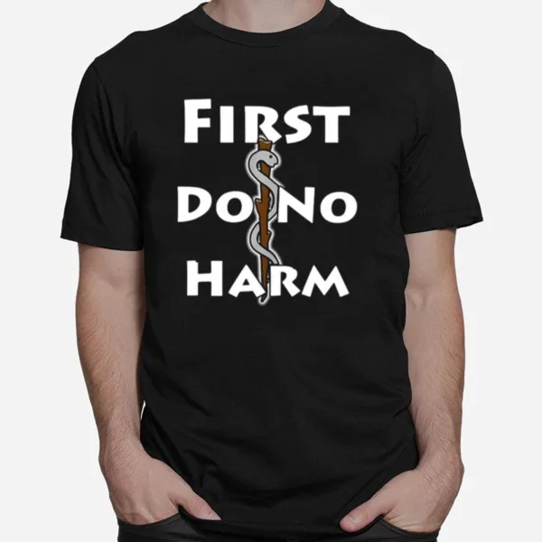 First Do No Harm Staff Of Asclepius Medicine Symbol Raglan Baseball Unisex T-Shirt