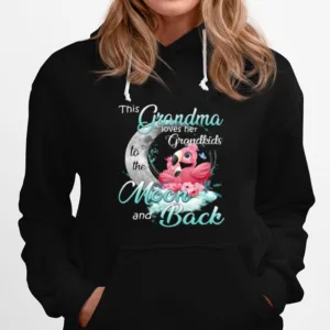 Flamingo This Grandma Loves Her Grandkids To The Moon And Back Unisex T-Shirt