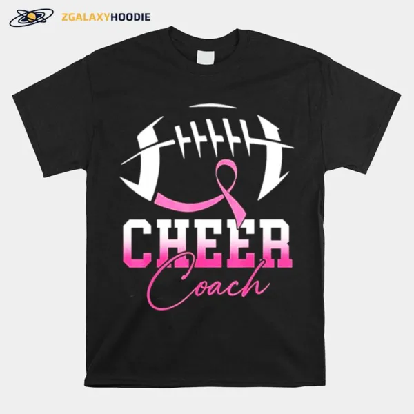 Football Cheer Coach Pink Ribbon Breast Cancer Awareness Unisex T-Shirt