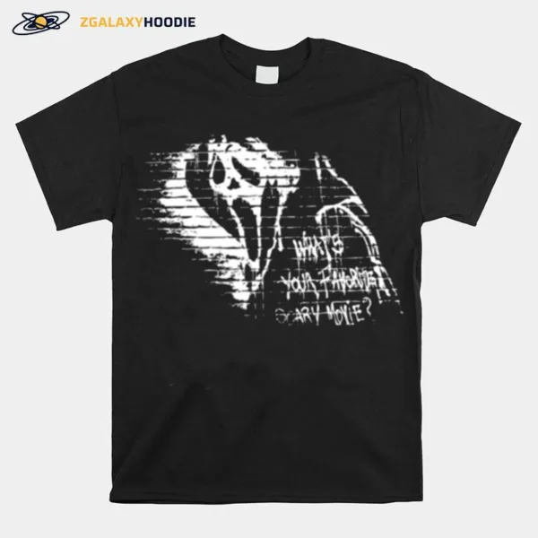 Ghost Face Graffiti Scream 6 Movie White Unisex T-Shirt