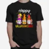 Gnomes Hallothanksmas Halloween Thanksgiving Christmas Unisex T-Shirt