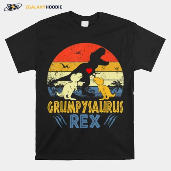 Grumpy Saurus T Rex Dinosaur Grumpy 2 Kids Family Matching Unisex T-Shirt