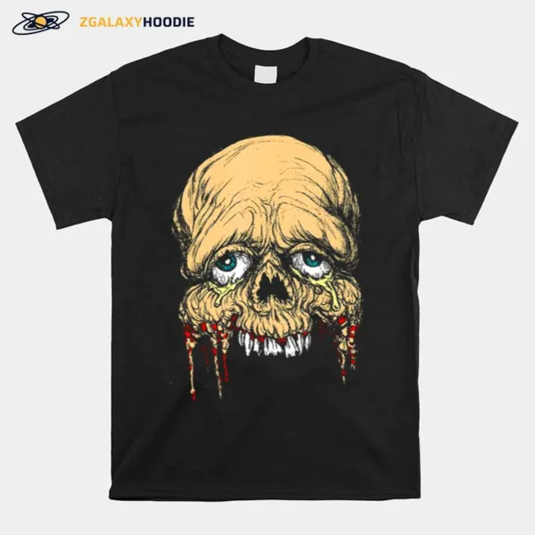 Half Face Zombie Skull Horror Art Unisex T-Shirt