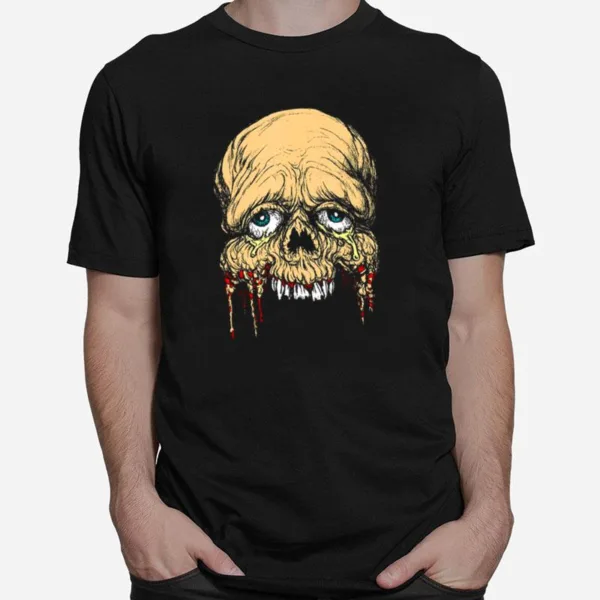 Half Face Zombie Skull Horror Art Unisex T-Shirt