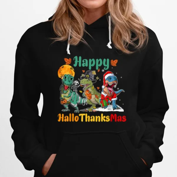 Halloween Thanksgiving Christmas Happy HalloThanksMas T Rex T Shirt Unisex T-Shirt