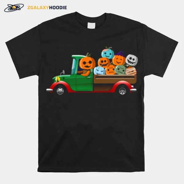 Halloween Truck With Scary Pumpkin Heads Unisex T-Shirt