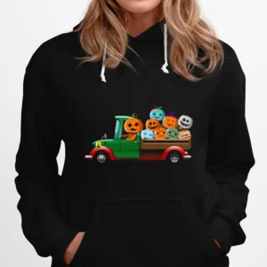 Halloween Truck With Scary Pumpkin Heads Unisex T-Shirt