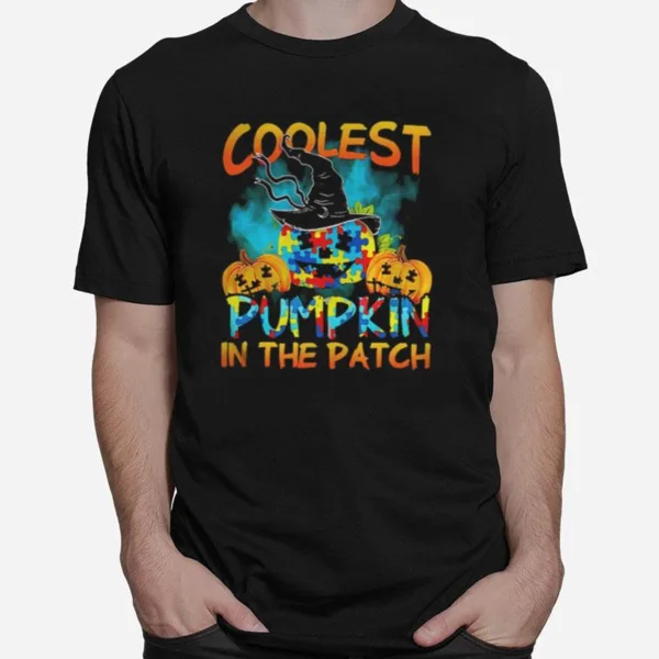 Halloween Witch Coolest Pumpkin In The Patch Autism Unisex T-Shirt