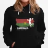 Handball Player Burkina Faso Flag Sports Womens Handball Unisex T-Shirt