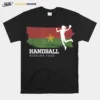 Handball Player Burkina Faso Flag Sports Womens Handball Unisex T-Shirt