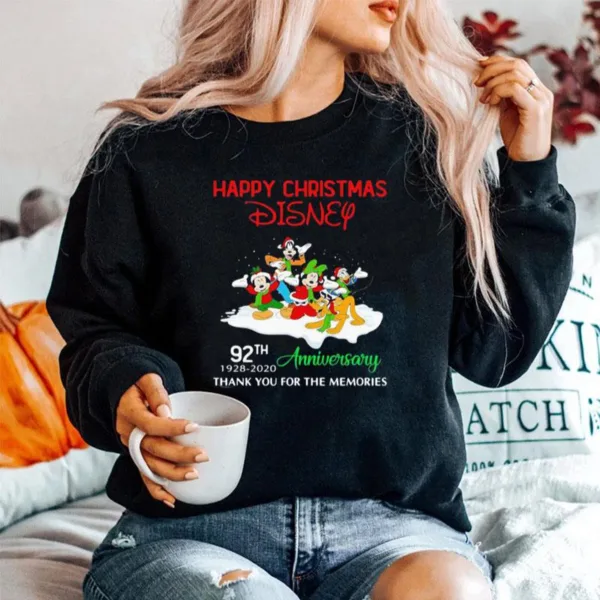 Happy Christmas Disney 92Th Anniversary Thank You For The Memories Unisex T-Shirt