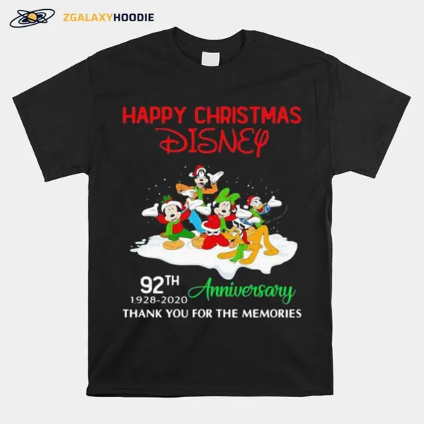 Happy Christmas Disney 92Th Anniversary Thank You For The Memories Unisex T-Shirt