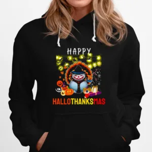 Happy Hallothanksmas Funny Halloween Thanksgiving Christmas Unisex T-Shirt