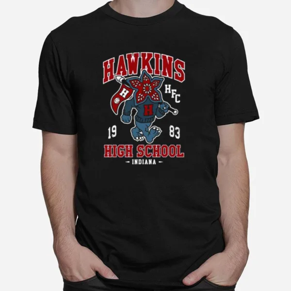 Hawkins High School Vintage Distressed Creepy Cute College Demogorgon Mascot Unisex T-Shirt