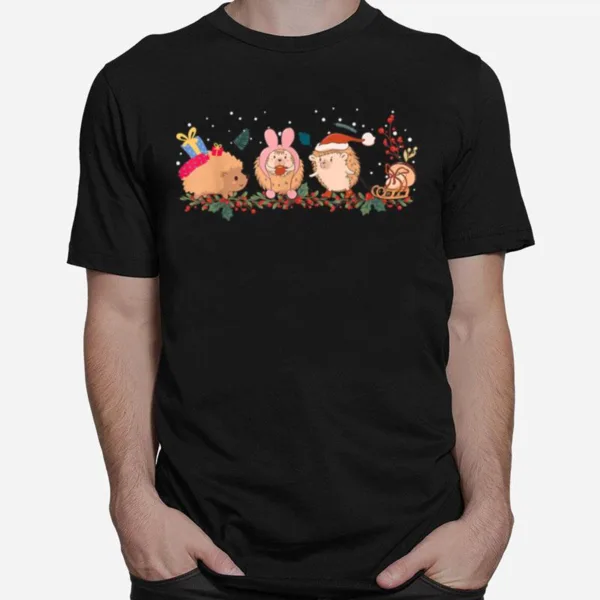 Hedgehogs Cute Animal Pet Merry Christmas Hedgehog Unisex T-Shirt