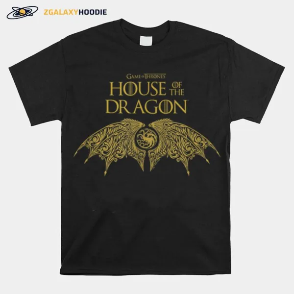 House Of The Dragon Targaryen Crest Gold Wings Unisex T-Shirt