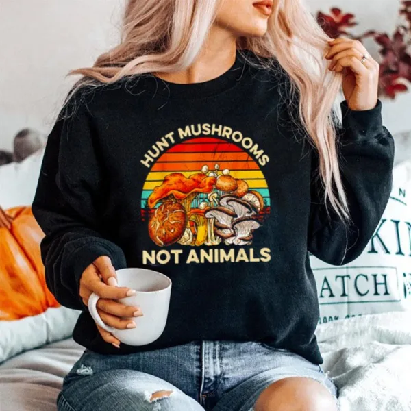 Hunt Mushrooms Not Animals Mushrooms Vintage Unisex T-Shirt