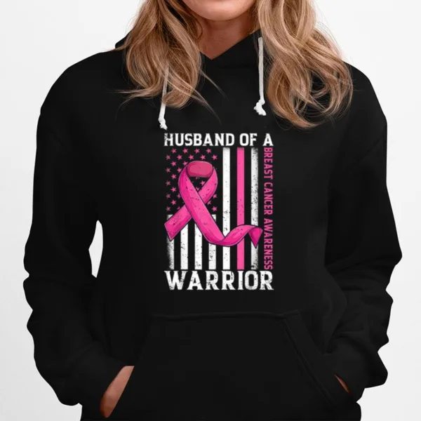 Husband Of A Warrior Breast Cancer Awareness American Flag Unisex T-Shirt