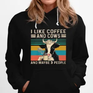 I Like Coffee And Cows And Maybe 3 People Vintage Unisex T-Shirt