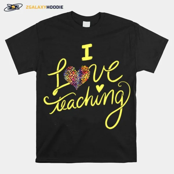 I Love Teaching Ich Liebe Es Regenbogenherzdesignlehrer Unisex T-Shirt