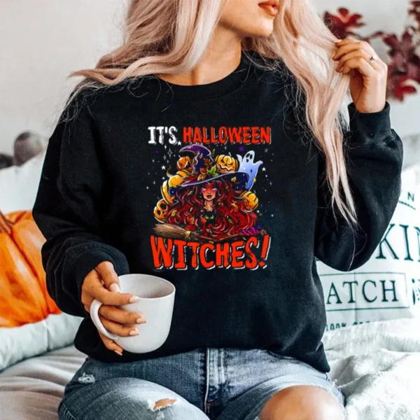 It? Halloween Witches Halloween Witch With Cat Boo Ghos Unisex T-Shirt