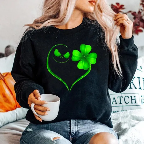 Jack Skellington And Irish Four Leaf Clover Unisex T-Shirt