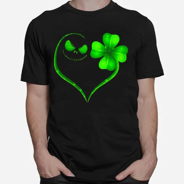 Jack Skellington And Irish Four Leaf Clover Unisex T-Shirt