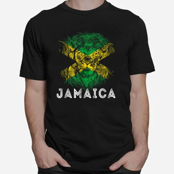 Jamaica King Safari Lion Head Carribean Jamaican Roots Unisex T-Shirt