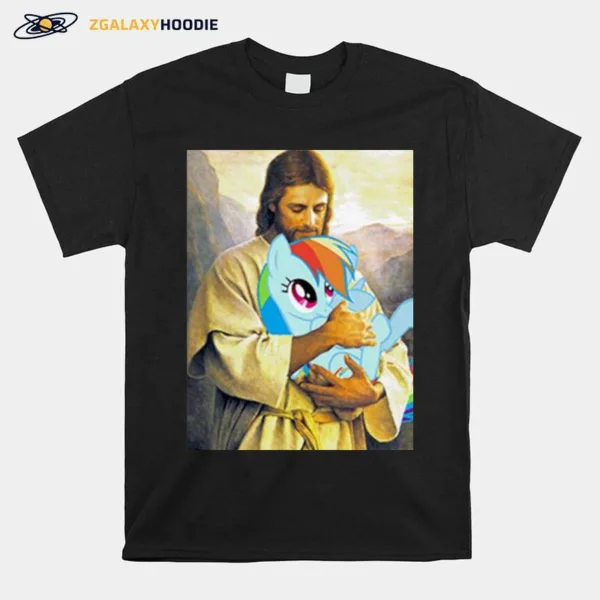 Jesus Loves Ponies Rainbow Dash Unisex T-Shirt