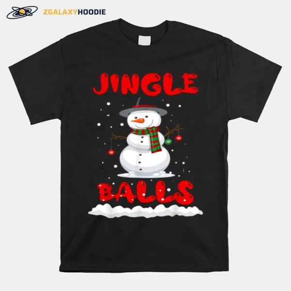 Jingle Balls Tinsel Tits Couple Christmas Snowman Unisex T-Shirt