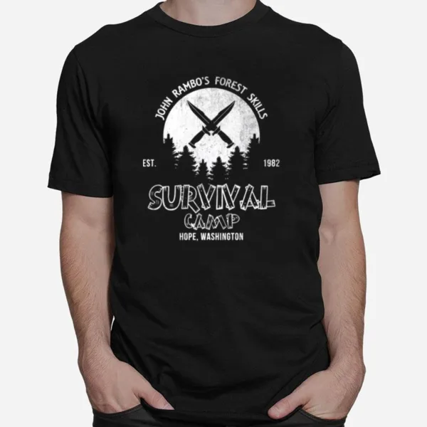 John Rambo Forest Skills Survival Camp First Blood Unisex T-Shirt