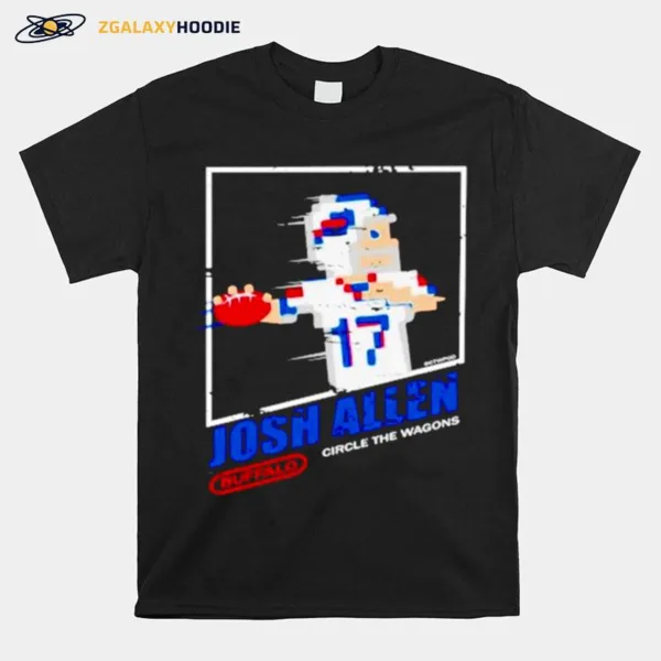 Josh Allen Buffalo Bills Circle The Wagons 8 Bit Retro Game Unisex T-Shirt