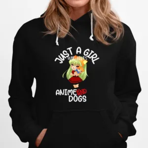 Just A Girl Who Loves Anime And Dogs Puppies Kawaii Girl Unisex T-Shirt