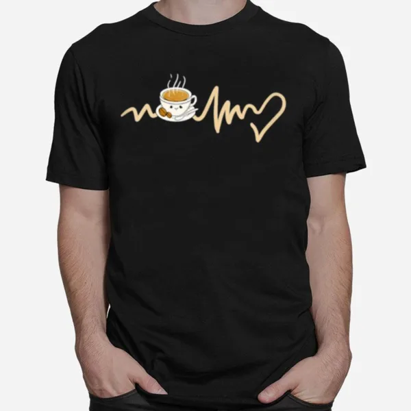 Kawaii Coffee Heartbeat Unisex T-Shirt