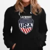 Lacrosse Womens National Team Logo With Usa Flag Colors Tri Blend Unisex T-Shirt