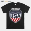 Lacrosse Womens National Team Logo With Usa Flag Colors Tri Blend Unisex T-Shirt