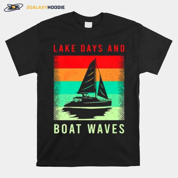 Lake Days And Boat Waves Vintage Unisex T-Shirt