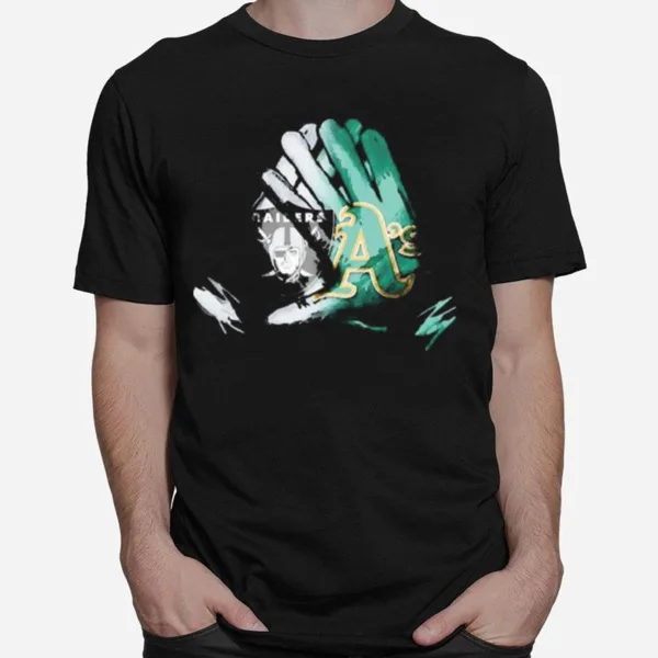 Las Vegas Raiders And Oakland Athletics Gloves Diamond Painting Unisex T-Shirt