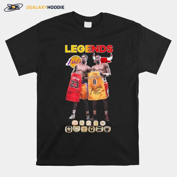 Legends 23 Michael Jordan And 08 Kobe Bryant Signatures Unisex T-Shirt