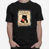 Let Me Check My Giveashitometer Black Cat Bleached Unisex T-Shirt